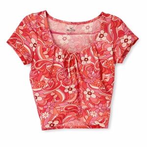 Hollister Retro Floral Crop Top